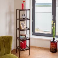 relaxdays Badregal dunkelbraun 34,5 x 33,0 x 139,5 cm