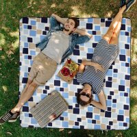 relaxdays Picknickdecke isoliert mehrfarbig 200,0 x 200,0 cm  ( 10025978_0 )