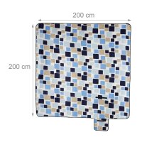 relaxdays Picknickdecke isoliert mehrfarbig 200,0 x 200,0 cm  ( 10025978_0 )