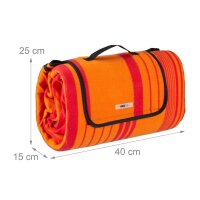 relaxdays Picknickdecke isoliert orange/rot 200,0 x 200,0 cm, 1 St.