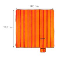relaxdays Picknickdecke isoliert orange/rot 200,0 x 200,0 cm, 1 St.