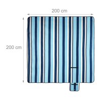 relaxdays Picknickdecke isoliert mehrfarbig 200,0 x 200,0 cm  ( 10025980_0 )