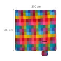 relaxdays Picknickdecke isoliert mehrfarbig 200,0 x 200,0 cm, 1 St.
