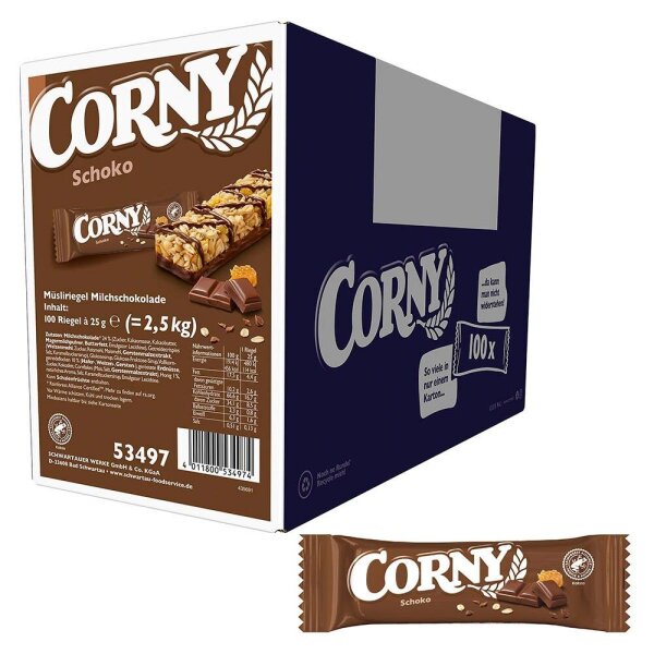 CORNY Classic Schoko Müsliriegel 100 Riegel, 100 St.