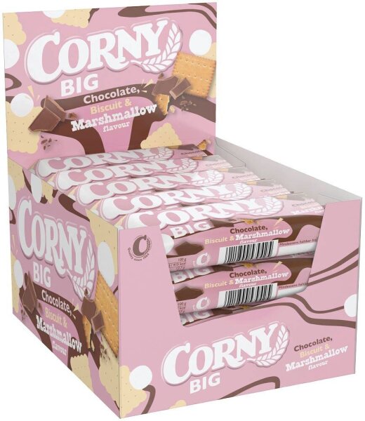 CORNY BIG Chocolate, Biscuit & Marshmallow flavour Müsliriegel 24 Riegel, 24 St.