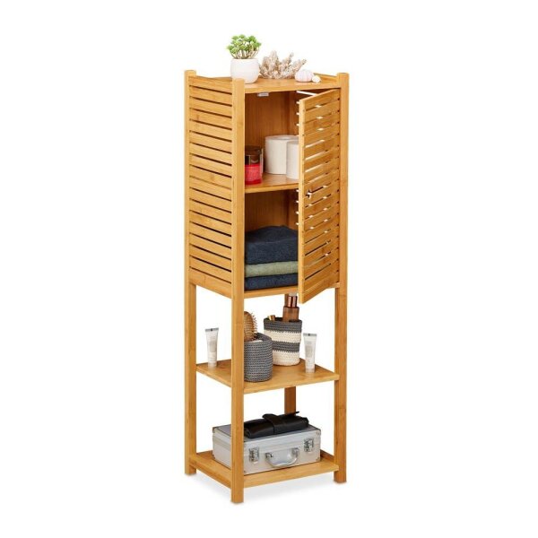 relaxdays Beistellregal braun 35,0 x 29,0 x 113,0 cm, 1 St.