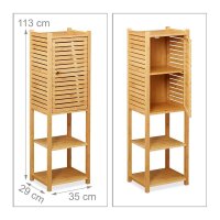 relaxdays Beistellregal braun 35,0 x 29,0 x 113,0 cm, 1 St.