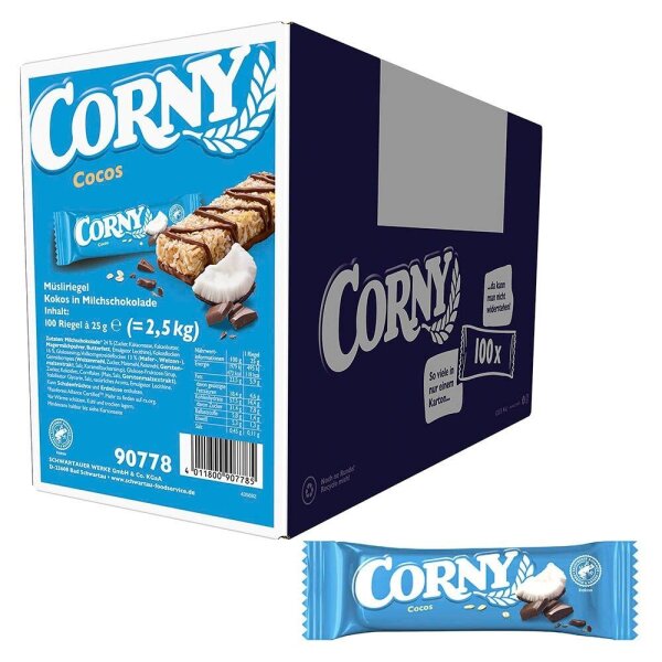 CORNY Classic Cocos Müsliriegel 100 Riegel, 100 St.