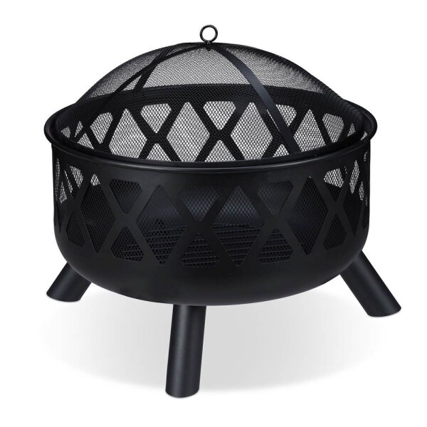 relaxdays Feuerkorb schwarz 62,0 cm  ( 10032690_0 )