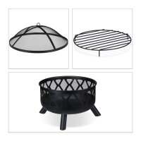 relaxdays Feuerkorb schwarz 62,0 cm