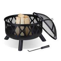 relaxdays Feuerkorb schwarz 62,0 cm