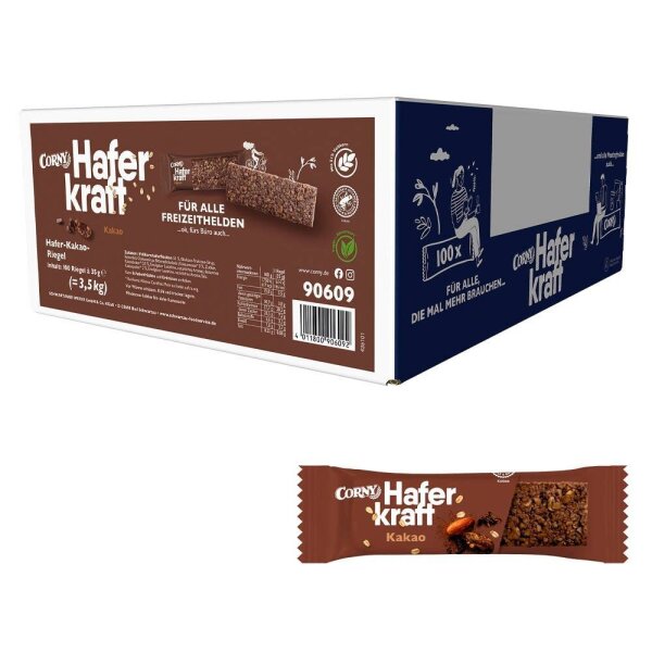 CORNY Haferkraft Kakao Müsliriegel 100 Riegel, 100 St.