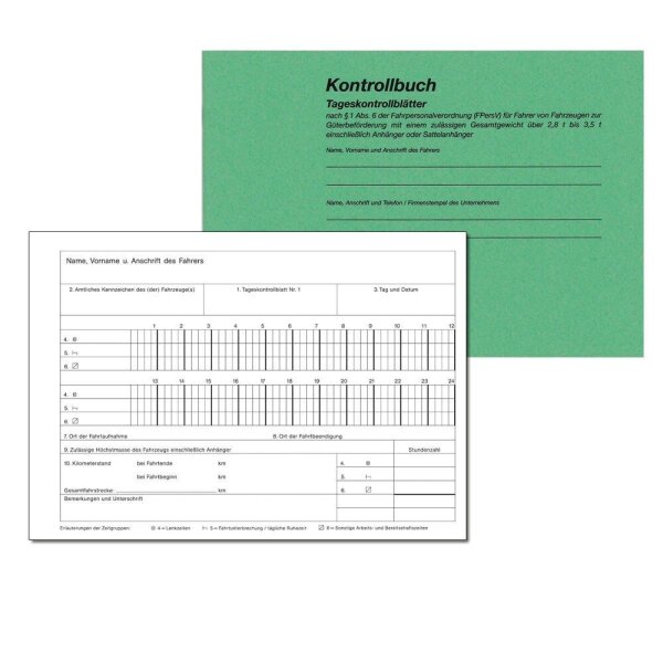 RNK-Verlag Tageskontrollblätter für das Fahrpersonal Formularbuch 3095, 1 St.