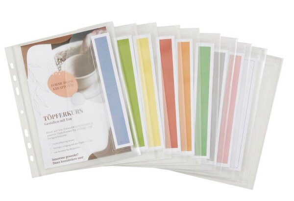 FolderSys Dokumententaschen Index DIN A5 transparent genarbt 0,20 mm, 10 St.