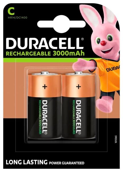 DURACELL Akkus PreCharged Ni-MH Baby C 3.000 mAh, 2 St.