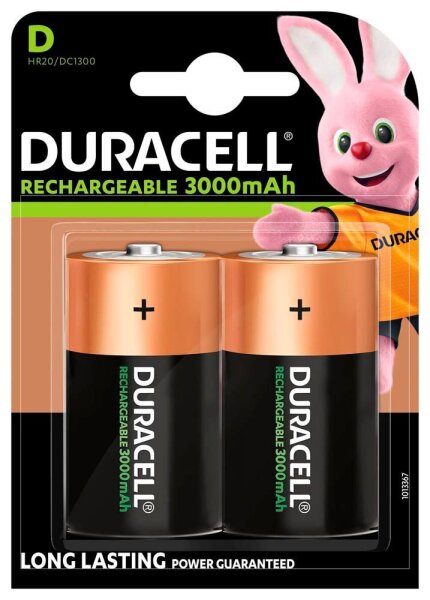 DURACELL Akkus PreCharged Ni-MH Mono D 3.000 mAh, 2 St.