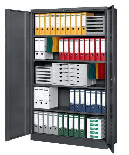 Gürkan Stahlschrank 111153 anthrazit 4 Fachböden 120,0 x 42,0 x 195,0 cm, aufgebaut, 1 St.
