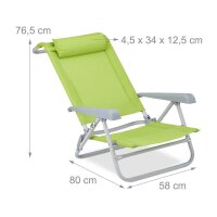 relaxdays Klappstuhl mit Armlehnen grün, 1 St.