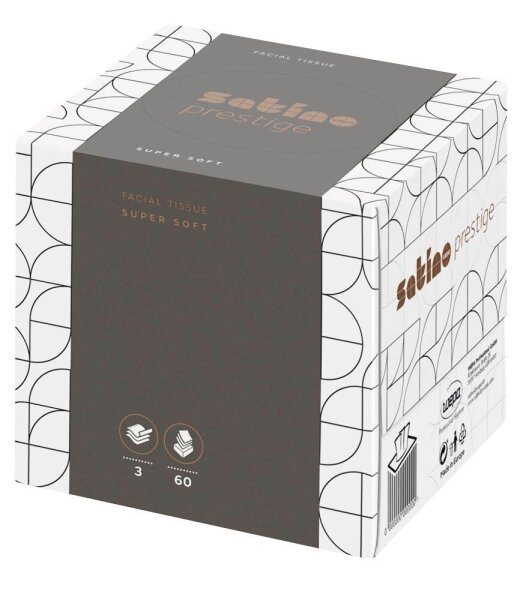 Satino Kosmetiktücherbox prestige 3-lagig weiß, 30x 60 Tücher