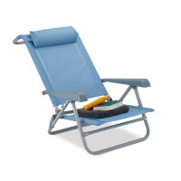 relaxdays Klappstuhl mit Armlehnen blau, 1 St.