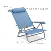 relaxdays Klappstuhl mit Armlehnen blau, 1 St.