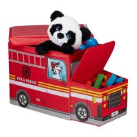 relaxdays Sitztruhe 10025629_543 Feuerwehr Stoff 56,0 cm