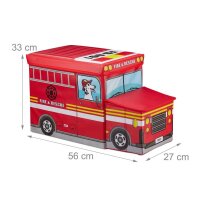 relaxdays Sitztruhe 10025629_543 Feuerwehr Stoff 56,0 cm