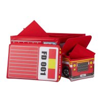 relaxdays Sitztruhe 10025629_543 Feuerwehr Stoff 56,0 cm
