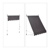 relaxdays Klemmmarkise grau 150,0 x 120,0 cm  (...