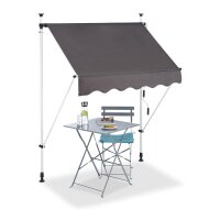 relaxdays Klemmmarkise grau 150,0 x 120,0 cm  ( 10023701_773 )