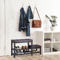 relaxdays Schuhbank 10023312_93 schwarz, braun Metall...