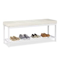 relaxdays Schuhbank 10023311_49 weiß Metall 115,0 cm