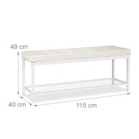 relaxdays Schuhbank 10023311_49 weiß Metall 115,0 cm