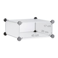 relaxdays Schuhschrank, 10021979_50 transparent 12 Fachböden 94,0 x 37,0 x 108,0 cm