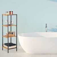 relaxdays Beistellregal braun/schwarz 30,0 x 30,0 x 104,0 cm, 1 St.