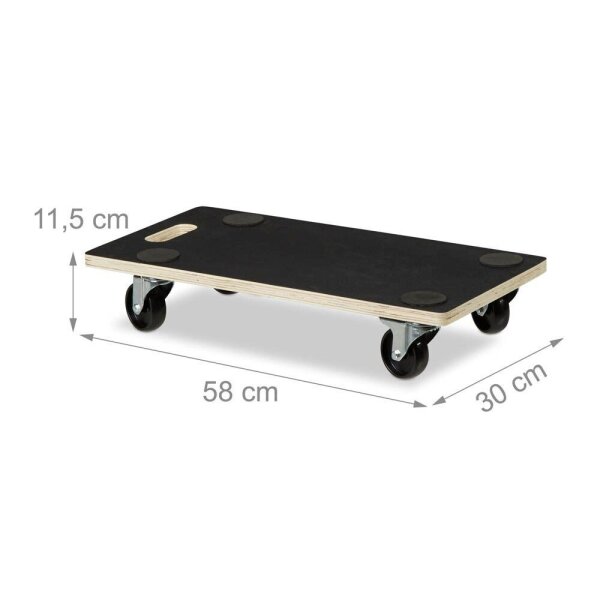 relaxdays Transportroller schwarz 58,0 x 30,0 x 11,5 cm bis 400,0 kg