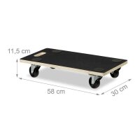 relaxdays Transportroller schwarz 58,0 x 30,0 x 11,5 cm...