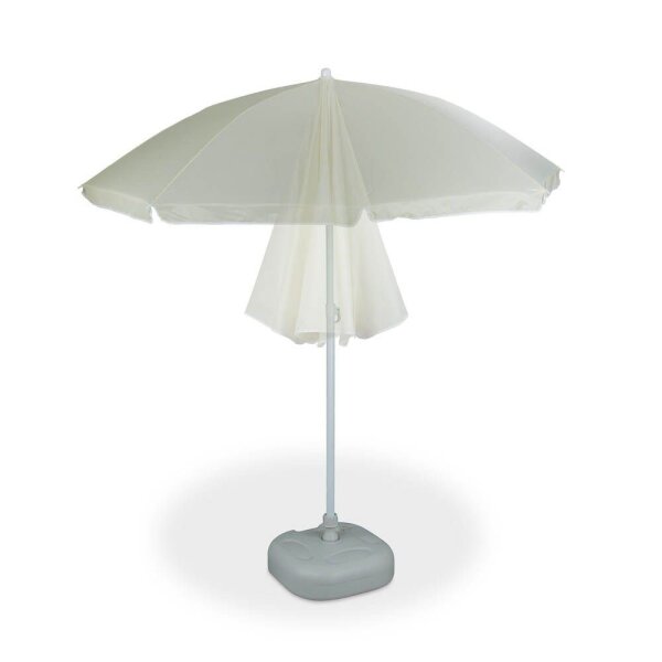 relaxdays Sonnenschirm rund, beige neigbar Ø 180,0 cm, 1 St.