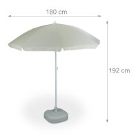relaxdays Sonnenschirm rund, beige neigbar Ø 180,0 cm, 1 St.