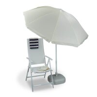 relaxdays Sonnenschirm rund, beige neigbar Ø 180,0 cm, 1 St.