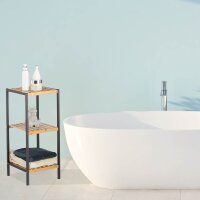 relaxdays Beistellregal braun/schwarz 30,0 x 30,0 x 70,0 cm, 1 St.