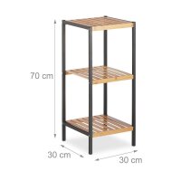 relaxdays Beistellregal braun/schwarz 30,0 x 30,0 x 70,0 cm, 1 St.