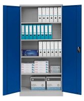 Gürkan Stahlschrank 108850 lichtgrau, enzianblau 4 Fachböden 92,0 x 42,0 x 195,0 cm, zerlegt, 1 St.