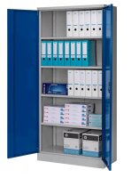 Gürkan Stahlschrank 108850 lichtgrau, enzianblau 4 Fachböden 92,0 x 42,0 x 195,0 cm, zerlegt, 1 St.