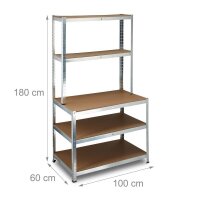 relaxdays Schwerlastregal 10020719_0 grau 100,0 x 60,0 x 180,0 cm