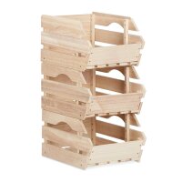 relaxdays Stapelkisten Holz braun 27,5 x 38,0 x 20,0 cm,...