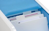 helit Visitenkartenbox weiß/hellblau, für bis zu 300 Visitenkarten