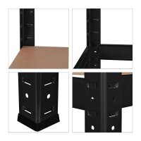 relaxdays Schwerlastregal 10026752_0 schwarz 90,0 x 45,0 x 180,0 cm