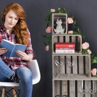 relaxdays Shabby Holzkisten-Set grau, 1 Set