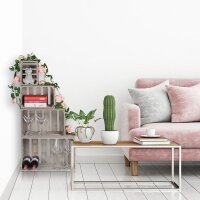 relaxdays Shabby Holzkisten-Set grau, 1 Set